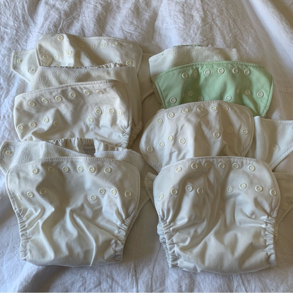 FuzziBunz Six Included Covers (No Inserts) Size Small Pocket Cloth Diapers